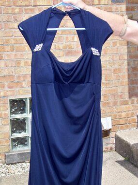 XSCAPE by Joanna Chen Women's Navy Blue Dress, Size 14